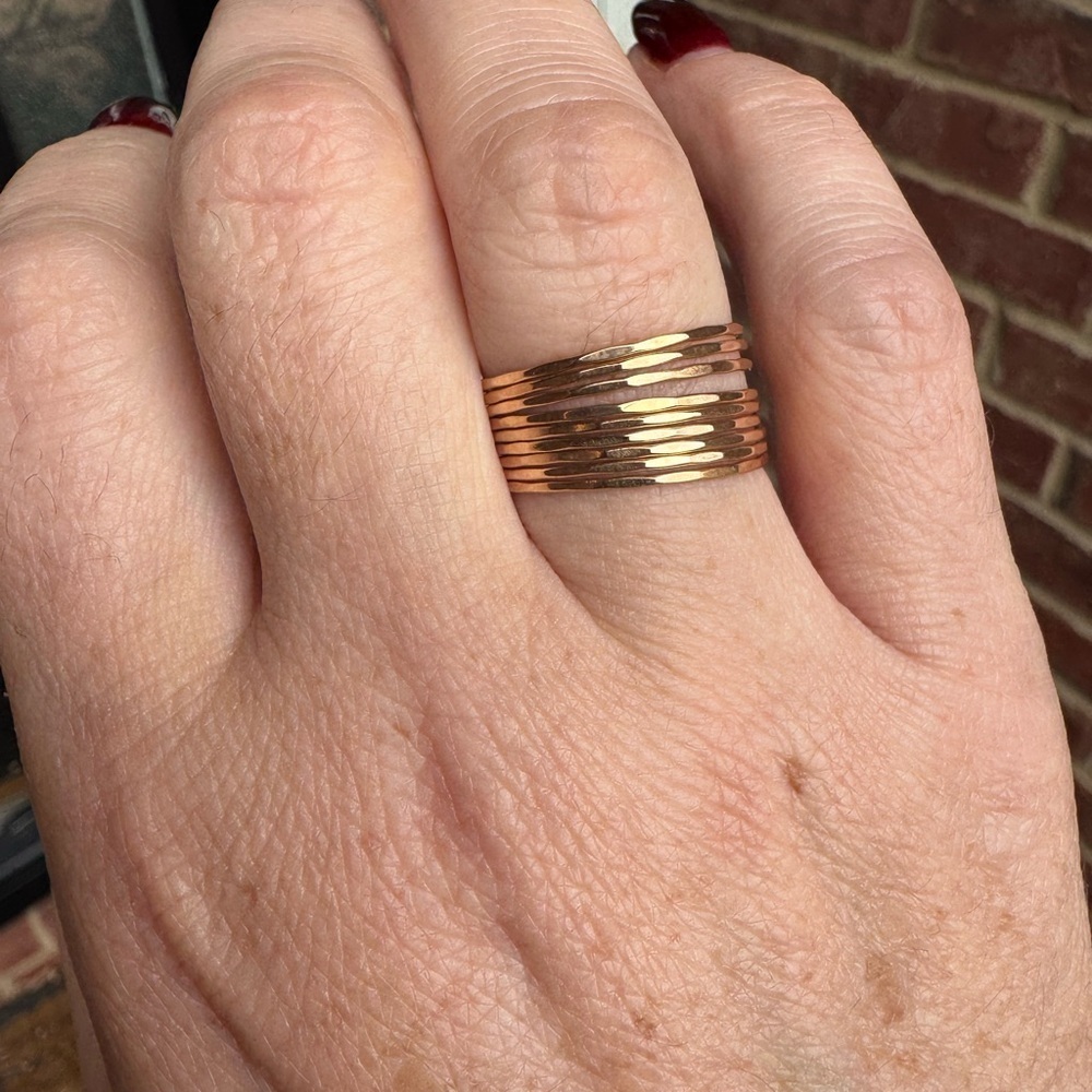 Melissa Joy Manning 14k Gold Stacking Rings - Set of 8 Rings - Picture 3 of 10
